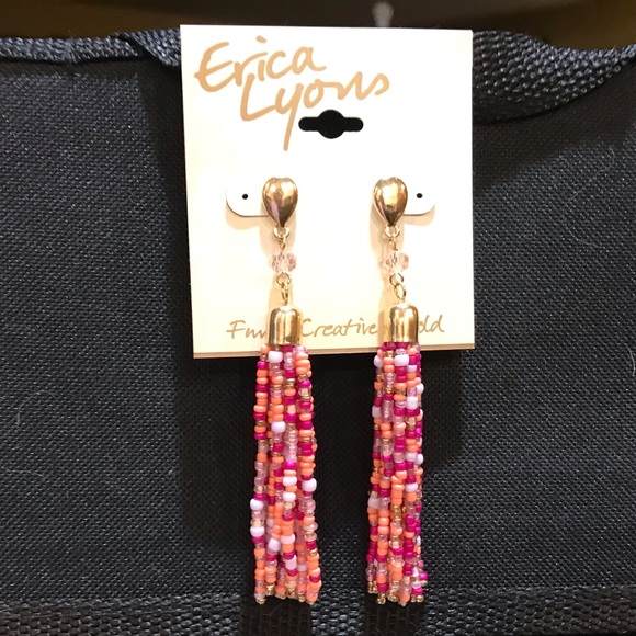 ✅🆕Dangle earrings and shades of pink seed beads - Picture 2 of 6